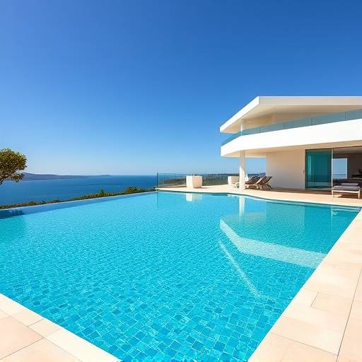 Piscina infinita de una villa moderna en Estepona.